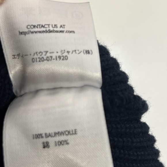 Eddie Bauer Sweater Mens XL Navy Sport Shop 1/4 Zip Cotton Ribbed Pullover - Picture 16 of 16